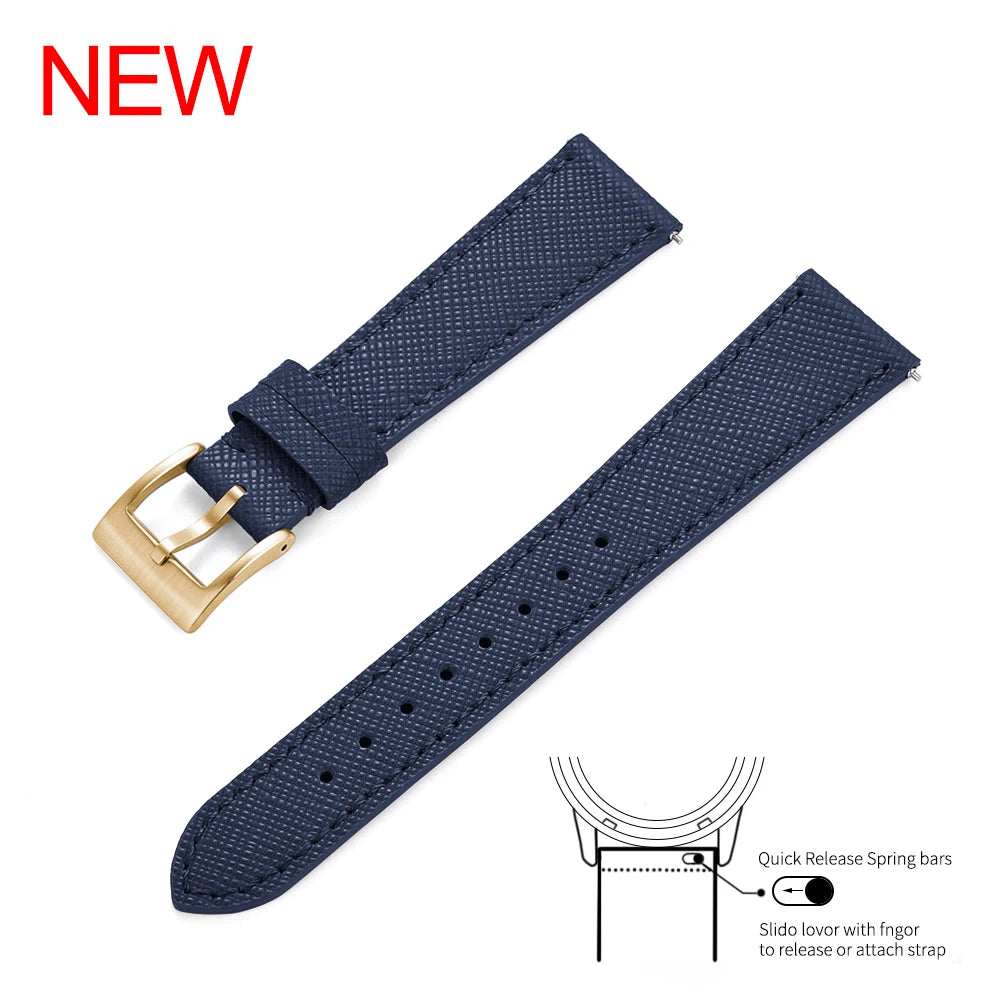 High Quality Quick Release Leather Sailcloth Watch Strap 18mm 19mm 20mm 21mm 22mm 23mm 24mm For Omega X Swatch MoonSwatch