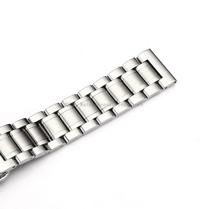 Curved End Solid Stainless Steel Watch Strap – Universal with Butterfly Buckle