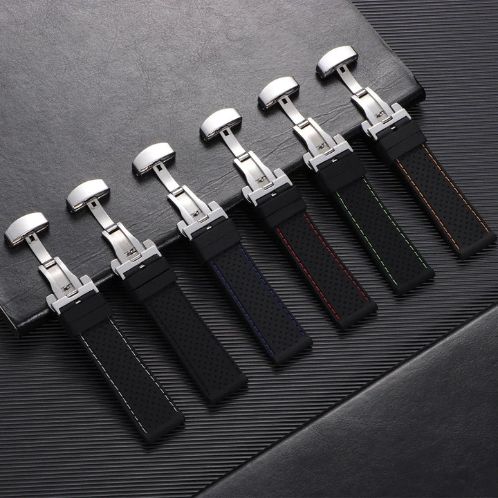 Premium Silicone Watch Strap – 20/22mm, Waterproof & Breathable, Butterfly