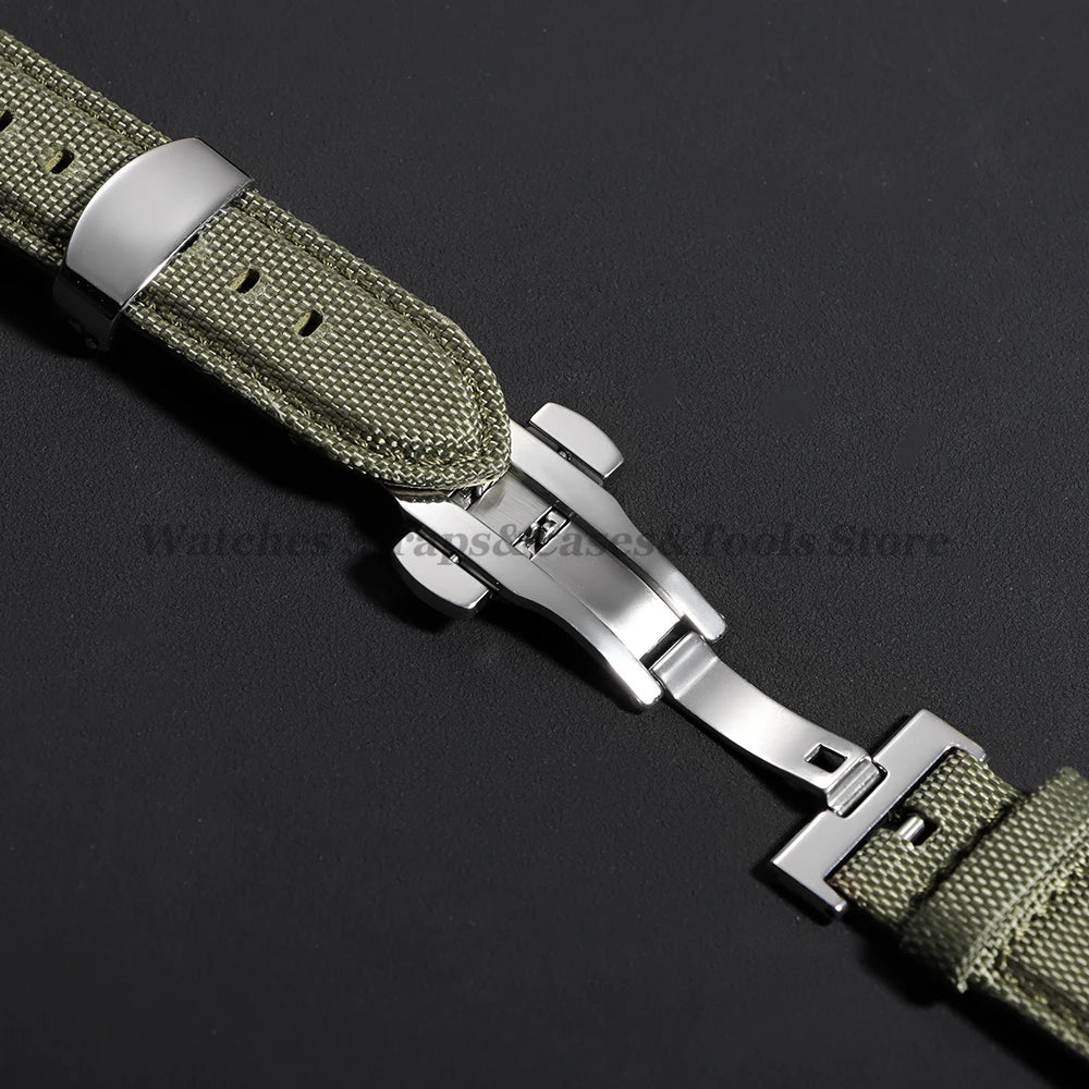 Sailcloth Nylon Watch Strap – 20-22mm Butterfly Buckle