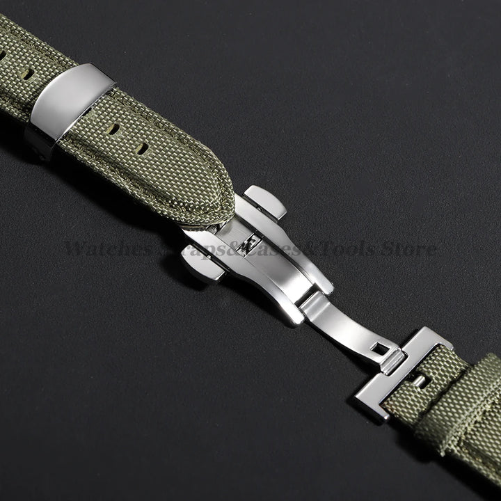 Sailcloth Nylon Watch Strap – 20-22mm Butterfly Buckle