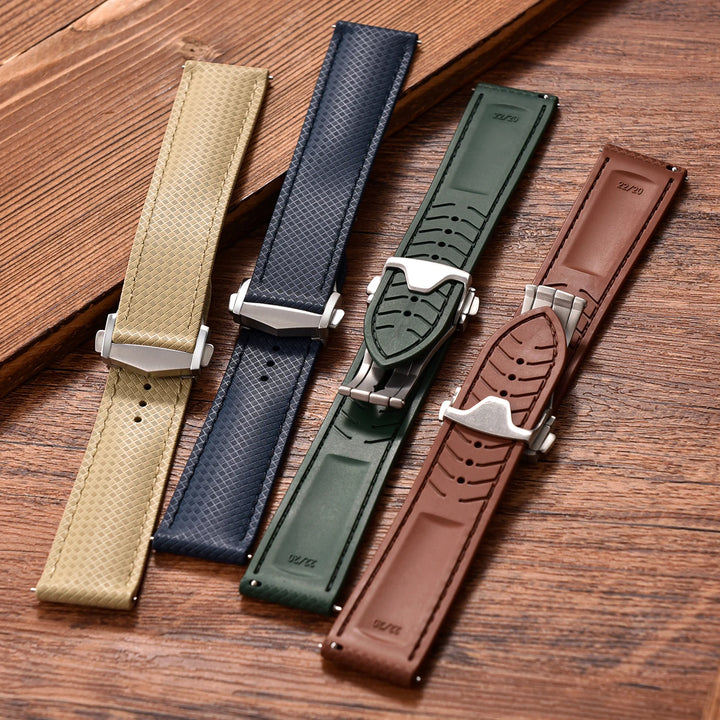 NATOBELT New Design FKM Rubber Watch Strap 20mm 22mm Folding Pin Buckle Quick Release For Omega X Swatch MoonSwatch Seiko