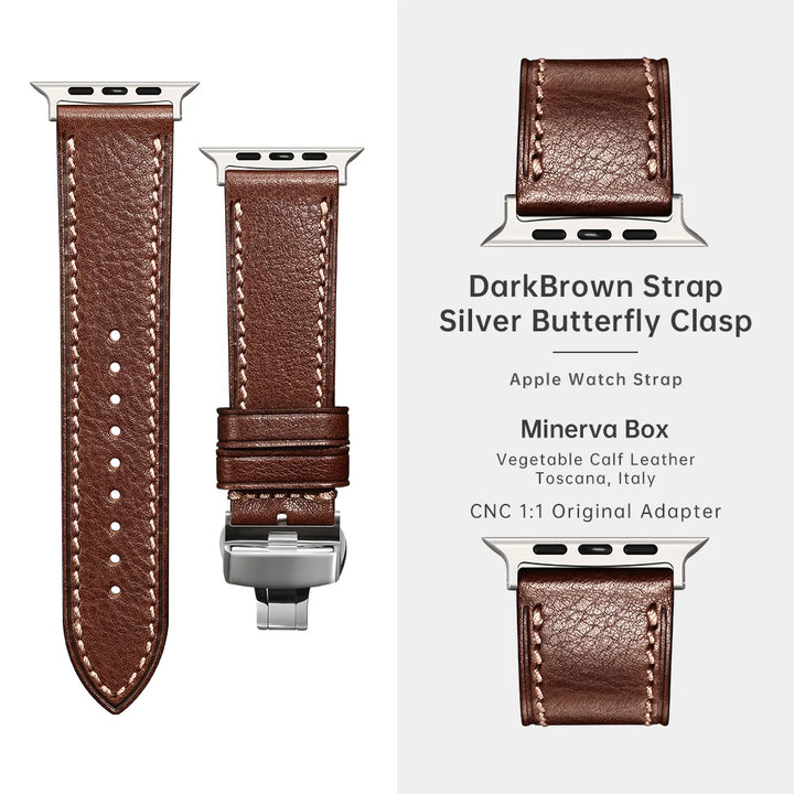 2023New Apple Watch Strap Ultra 2 49mm Series 9 8 7 6 SE 45mm 44mm 41mm 40mm Vegetable Calf Leather Bands For Apple Watch