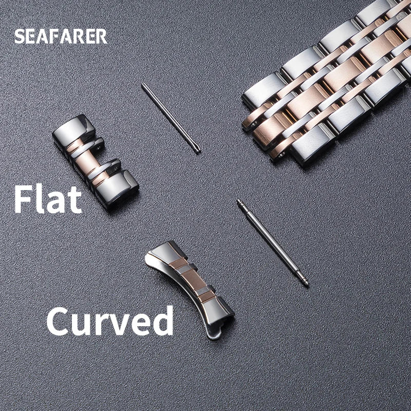 Stainless Steel Watch Strap for Tissot – 14–20mm, Silver & Rose Gold