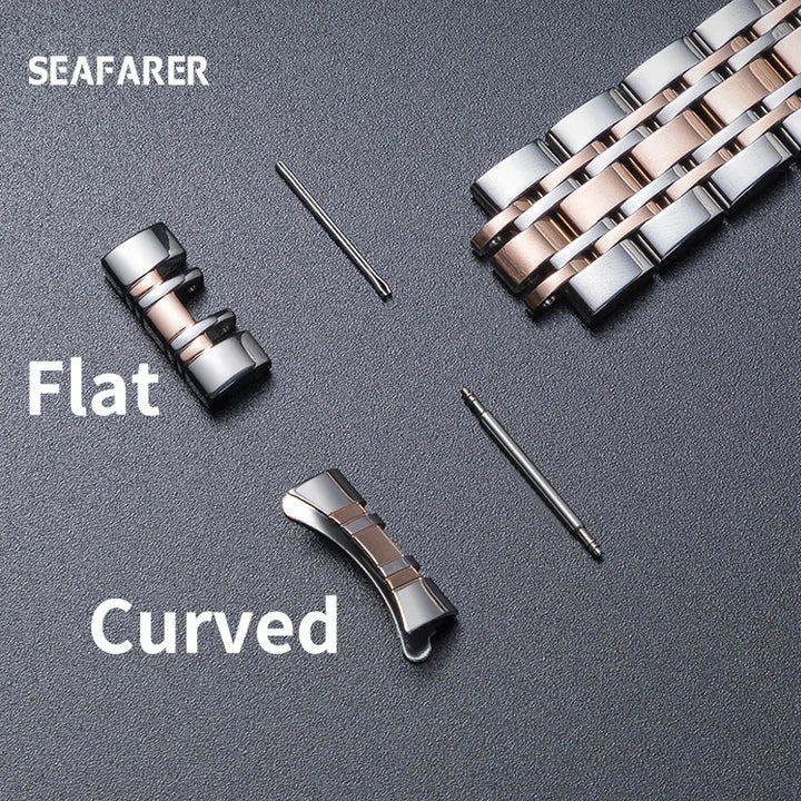 Stainless Steel Watch Strap for Tissot – 14–20mm, Silver & Rose Gold