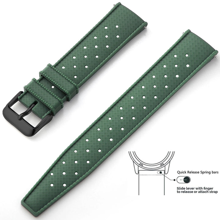 Tropical Silicone Watch Band 18–22mm (Quick Release)