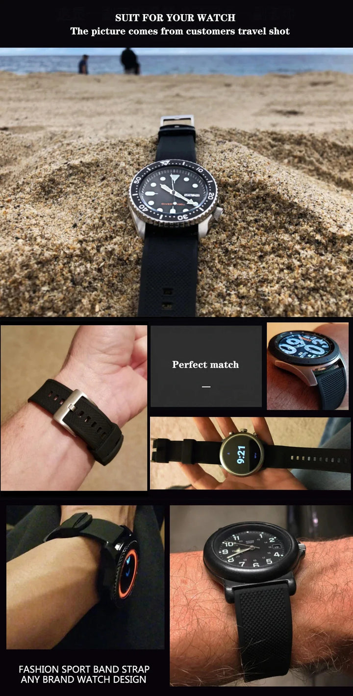 Silicone Quick-Release Watch Band 18/20/22mm
