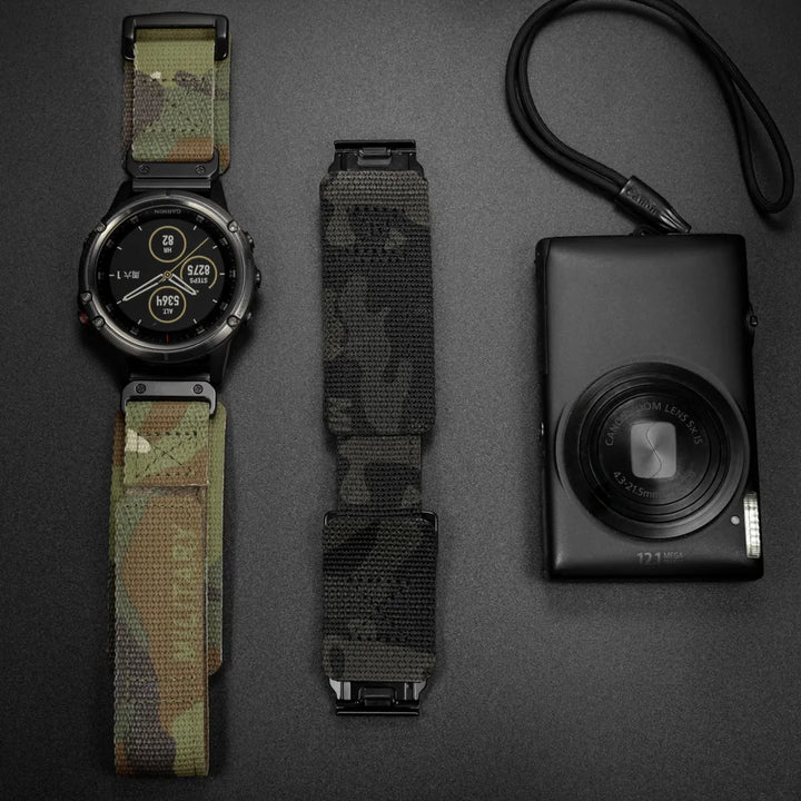 Quickfit Nylon Military Watch Strap – 20–26mm for Garmin & Amazfit