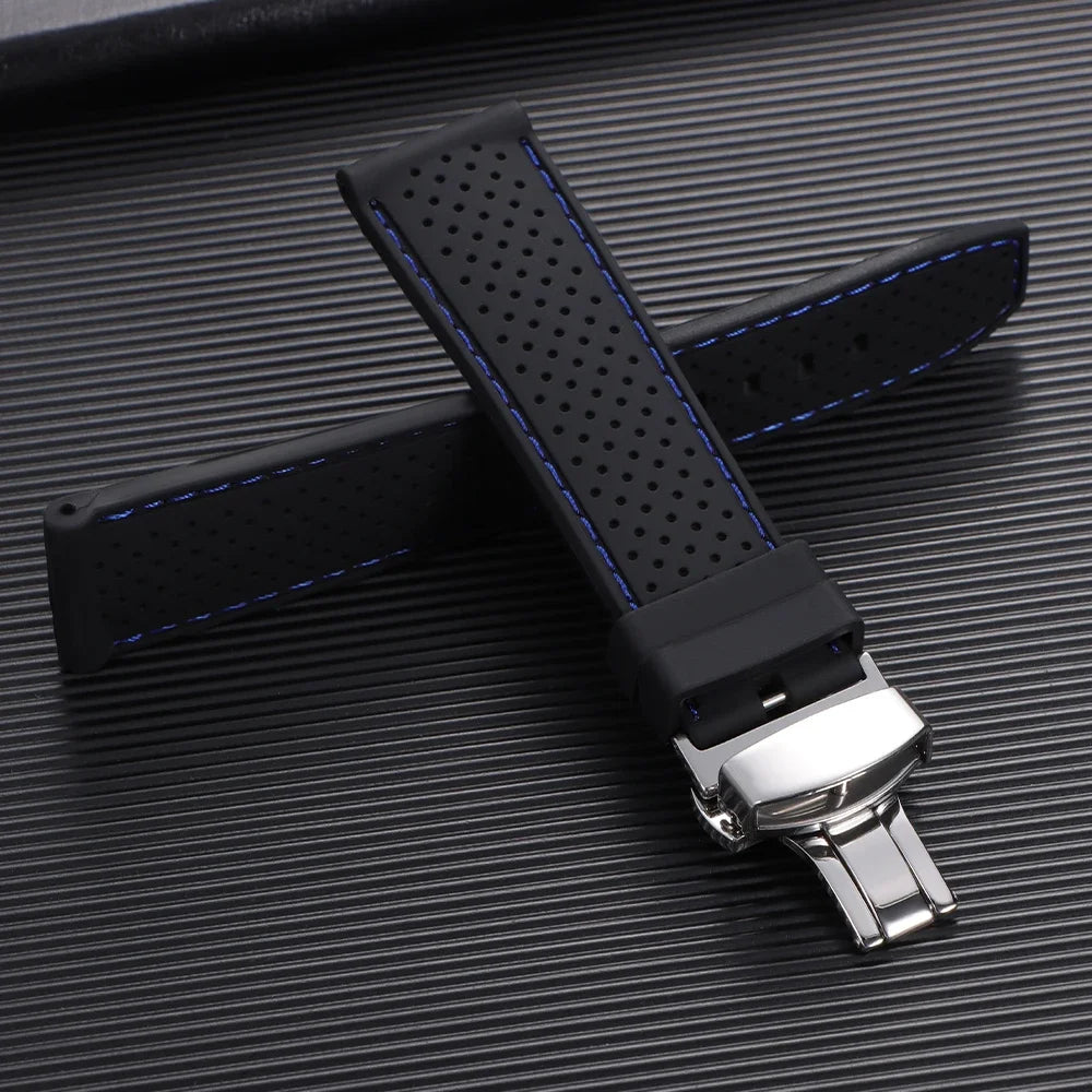 Premium Silicone Watch Strap – 20/22mm, Waterproof & Breathable, Butterfly