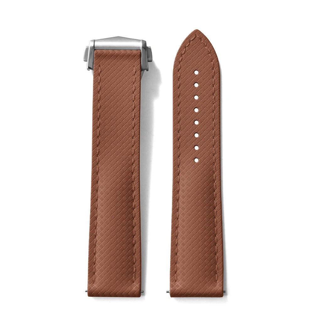 JUELONG Original Soft FKM Rubber Watch Strap 20mm 22mm Tropical Texture Perfect Fit Flat End Universal Quick Release Watch Strap