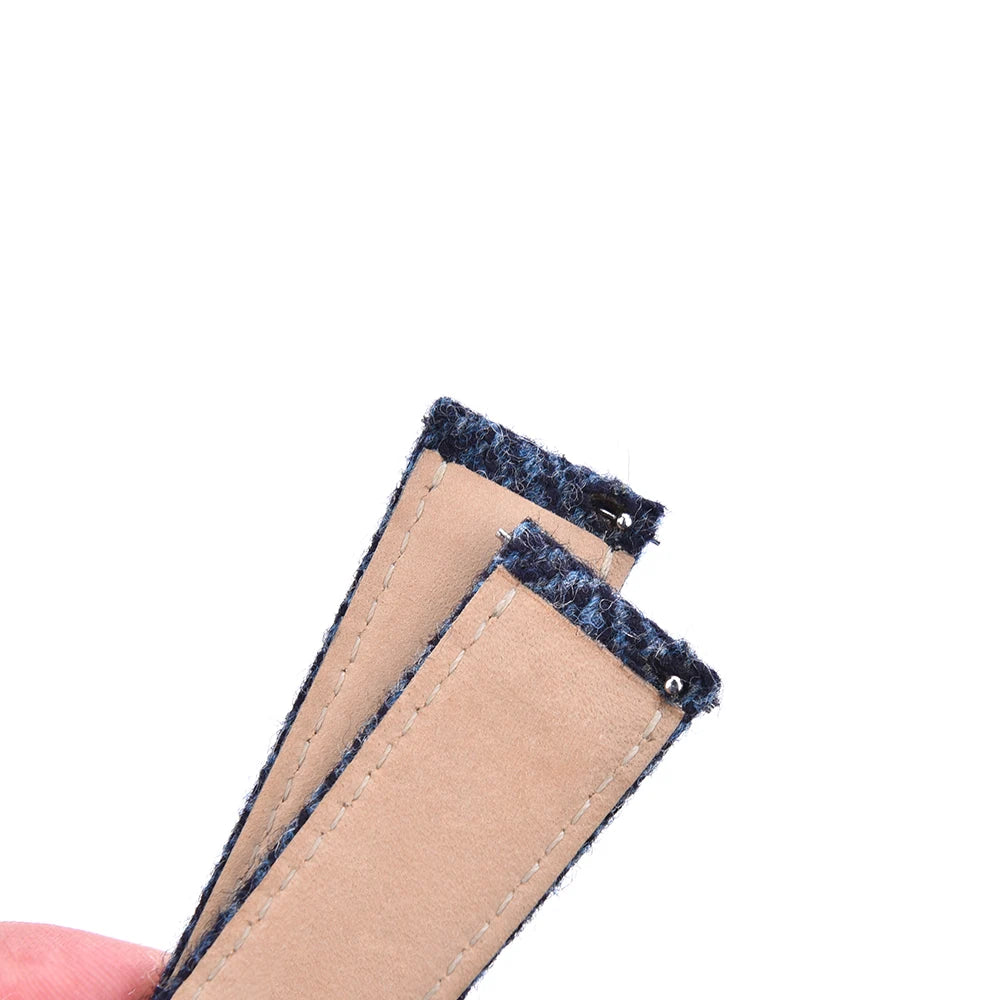 Wool Weave Vintage Leather Quick Release Watch Strap – 18/20/22mm