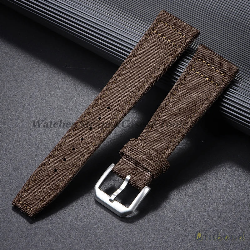 Nylon Canvas Watch Strap for IWC Pilot 20mm 21mm 22mm Strap Waterproof Sport Watch Strap Cowhide Wrist Belt Men's Women Bracelet