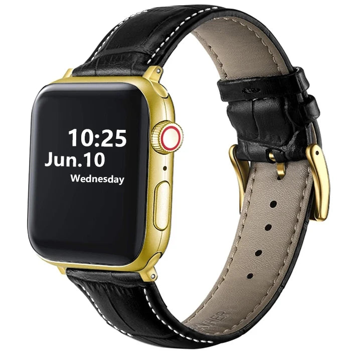 Leather Apple Watch Band (38/42mm, Series 3–6/SE Compatible)