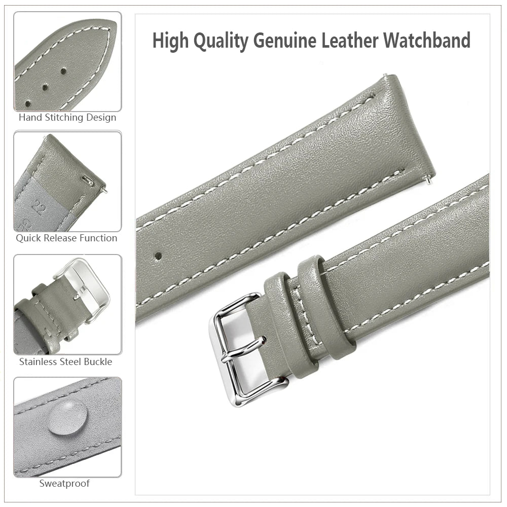 Top Grain Leather Watch Band 12–24mm (Quick Release)