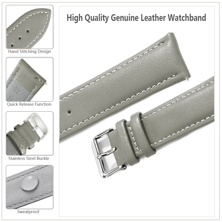 Top Grain Leather Watch Band 12–24mm (Quick Release)