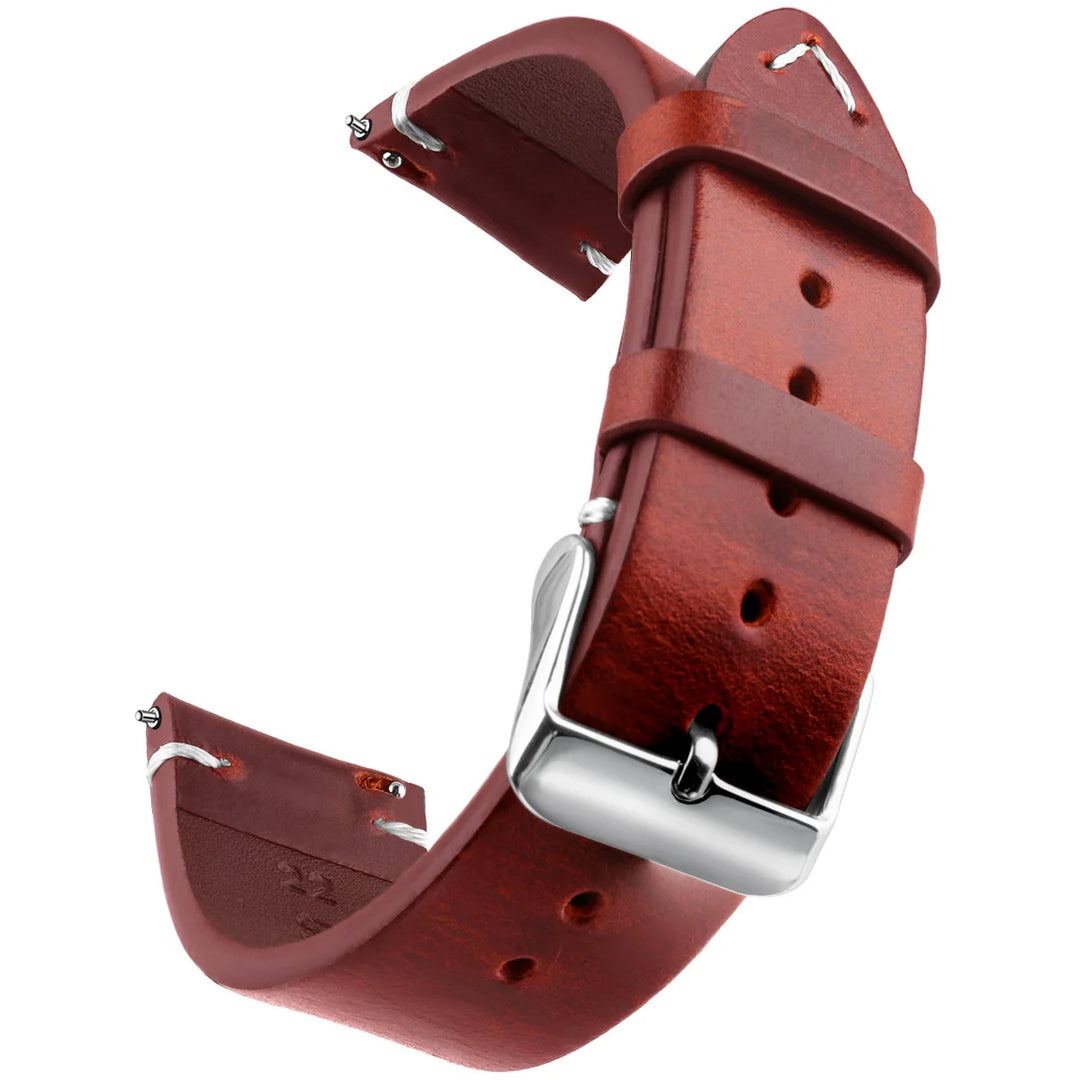 Wax Genuine Leather Watch Band 18–24mm