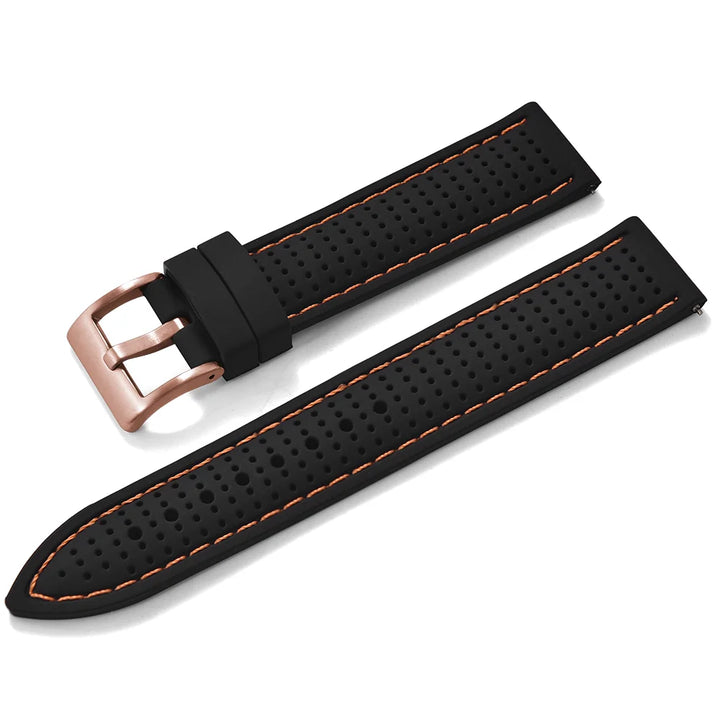 JUELONG Premium Porous Design Soft Rubber Watch Strap Perfect Fit Flat End Universal Quick Release Watch Strap 18mm 20mm 22mm