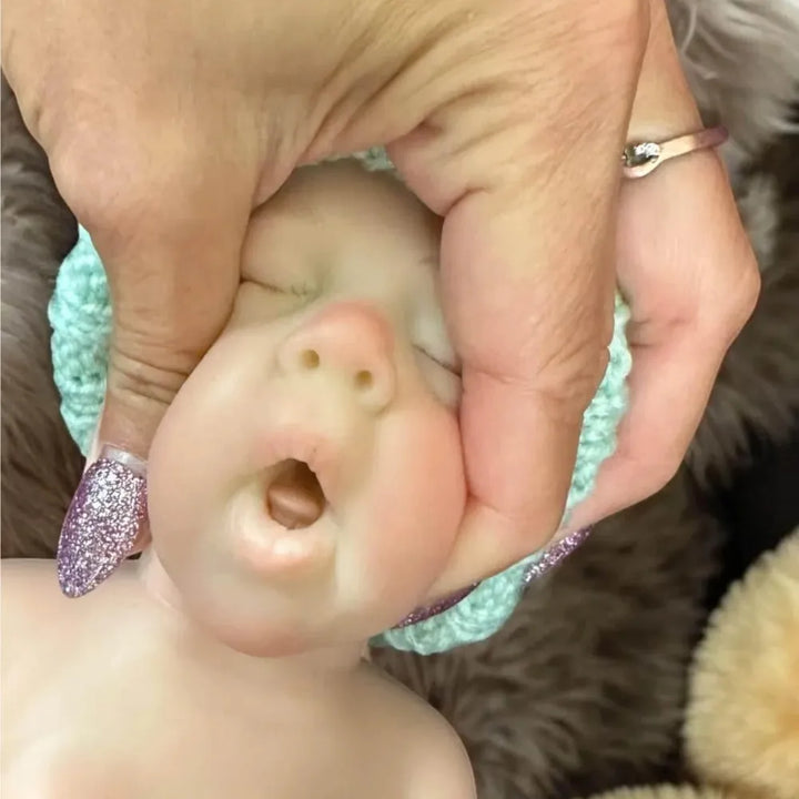 13″ Pascale Silicone Reborn Baby Girl – Curly Hair Open‑Mouth Doll