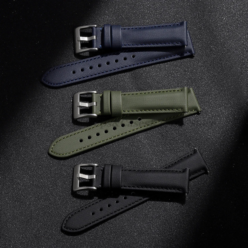 20mm 22mm Sailcloth Watch Straps for Omega for Blancpain for Seiko Divers Men's Women Quick Release Waterproof Nylon Wristbands