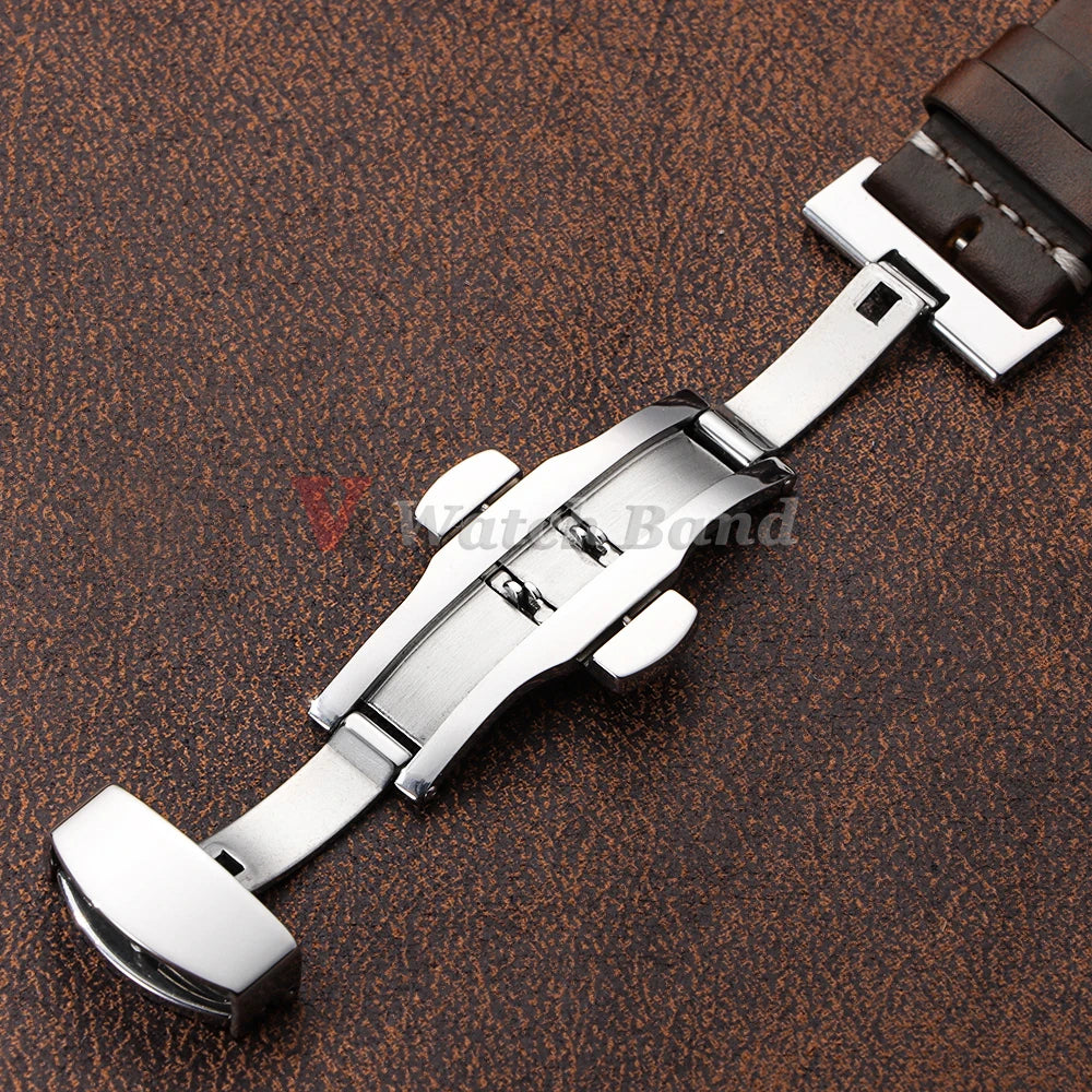 Handmade Retro Oil Wax Genuine Calfskin Strap 18mm 19mm 20mm 21mm 22mm 24mm Quick Release Belt Men Women Watch Band Accessories