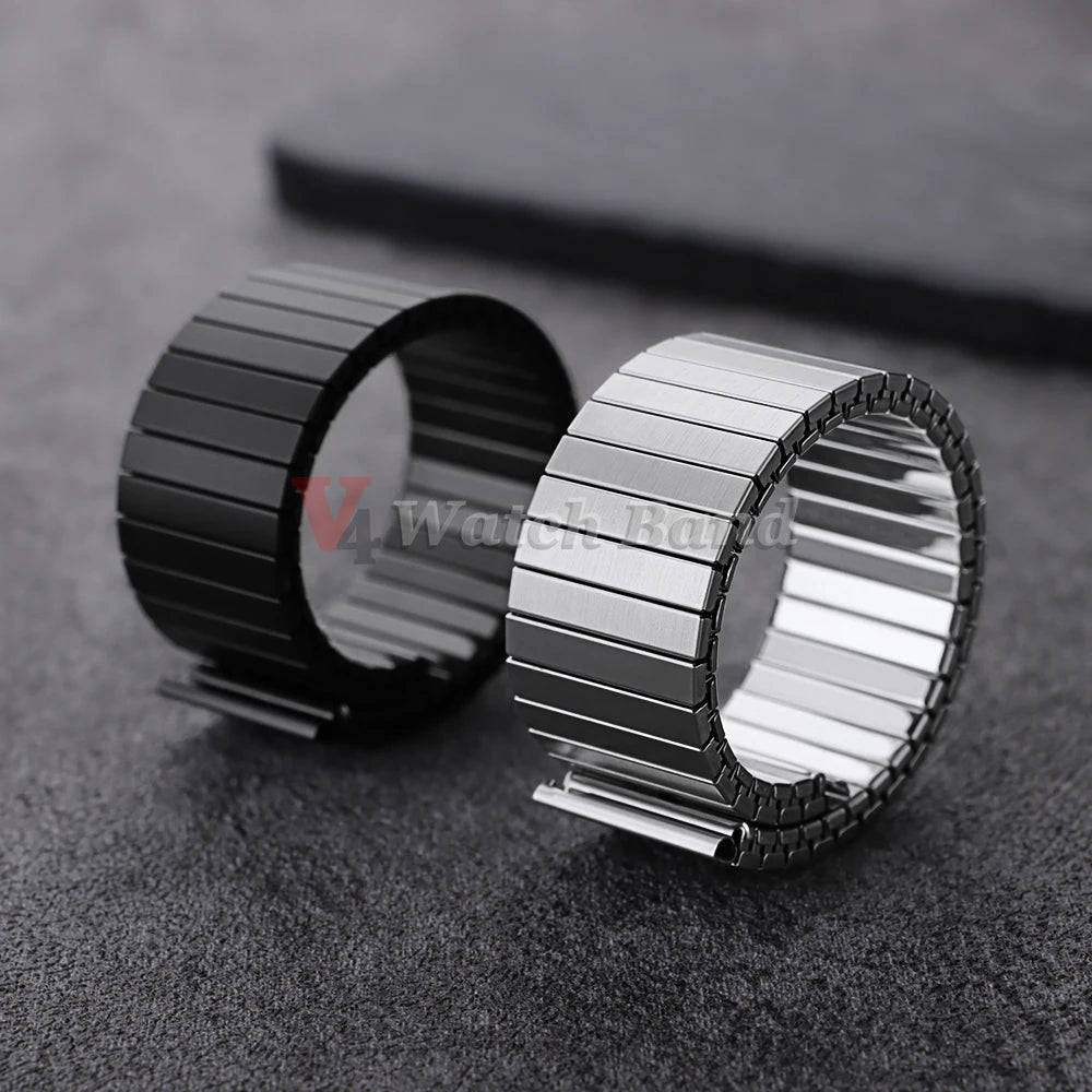 NEW Quick Release Stainless Steel Elastic Stretch Strap 14/16/18/20/22mm Watch Band Accessories Bracelet Metal Expansion Straps