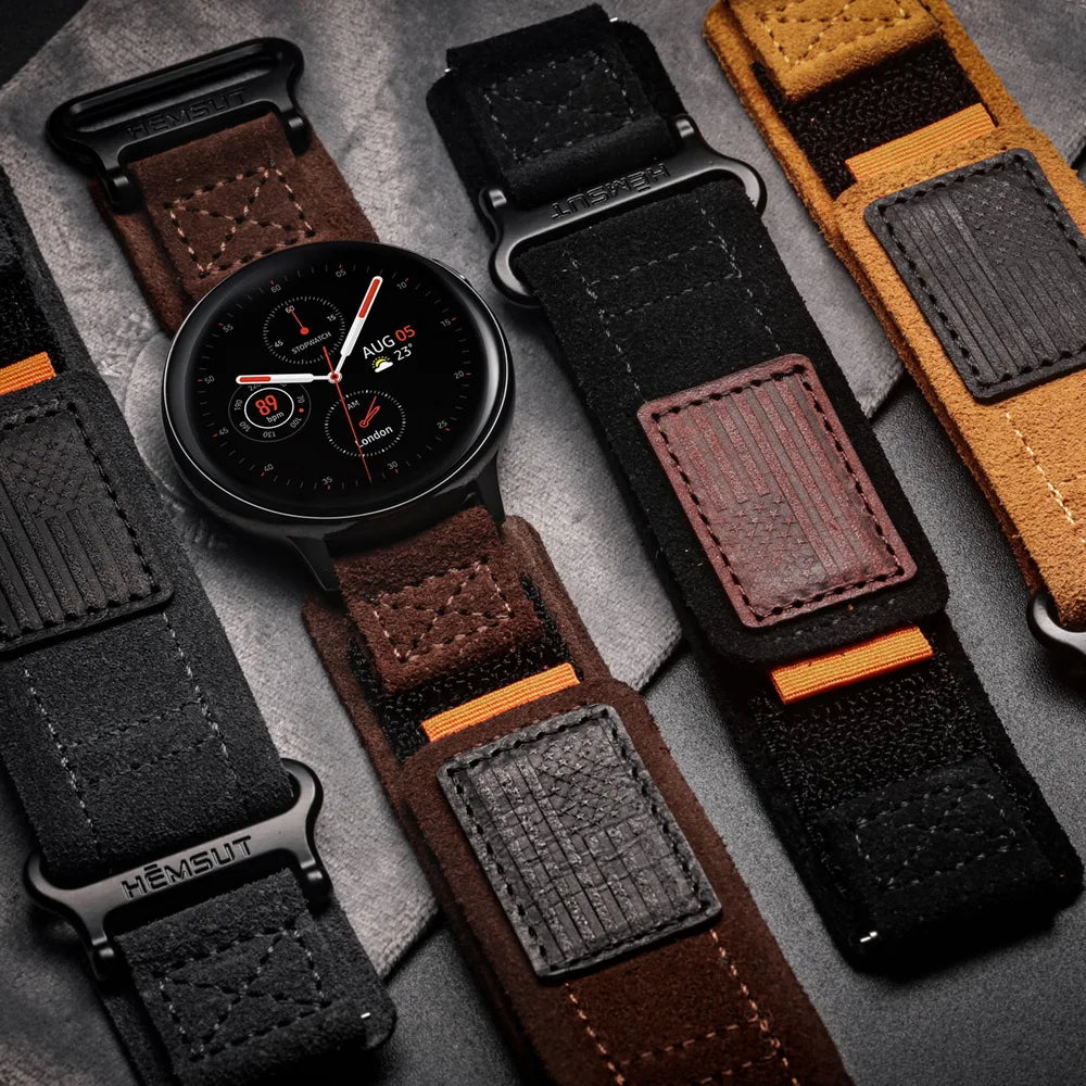 Hemsut Genuine Leather Quick-Release Watch Strap (20-22mm)