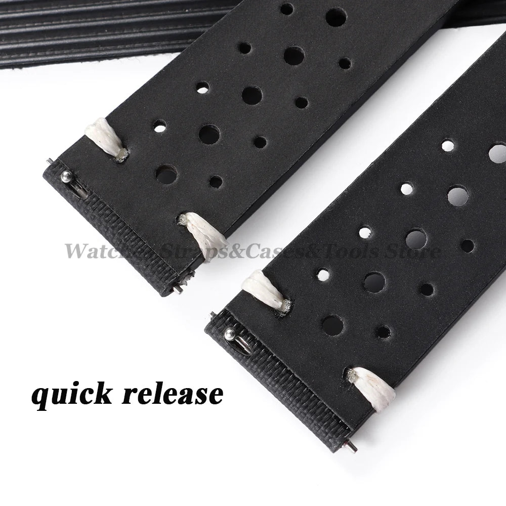Premium Nylon Sailcloth Watch Strap 18mm 20mm 22mm Band Quick Release Perforated Breathable Watchband for Men's Women Wristbelts