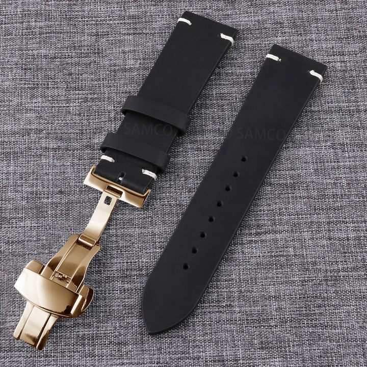 Vintage Top-Grain Leather Watch Strap (18–24mm)