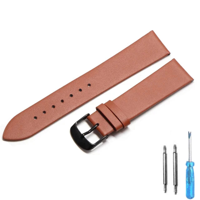 Cowhide Genuine Leather Watch Strap (18-22mm)