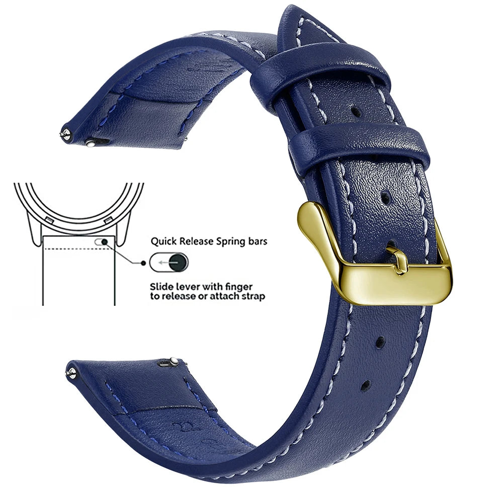 Samco Genuine Leather Watch Band 18–22mm (Quick Release)