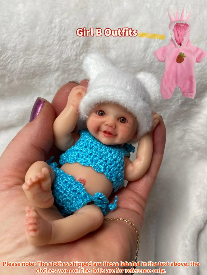 6″ Solid Silicone Mini Reborn Dolls – Lifelike Girl & Boy