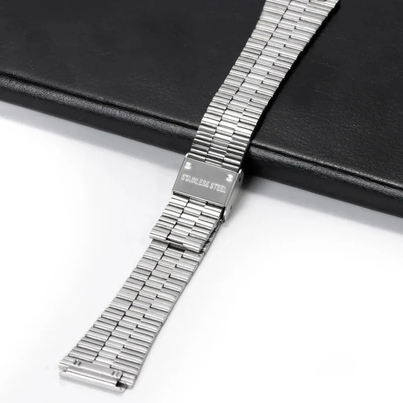 Stainless Steel Watch Strap for CASIO F-91W/A158 Series – 18/20mm Ultra-Thin