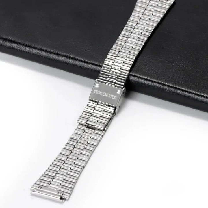 Stainless Steel Watch Strap for CASIO F-91W/A158 Series – 18/20mm Ultra-Thin