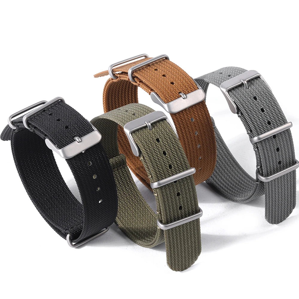 18mm 20mm 22mm High Quality Nylon Strap Military for Rolex Braid Ribbed Sport Bracelet for Samsung Galaxy Watch4/3/5 Watchband