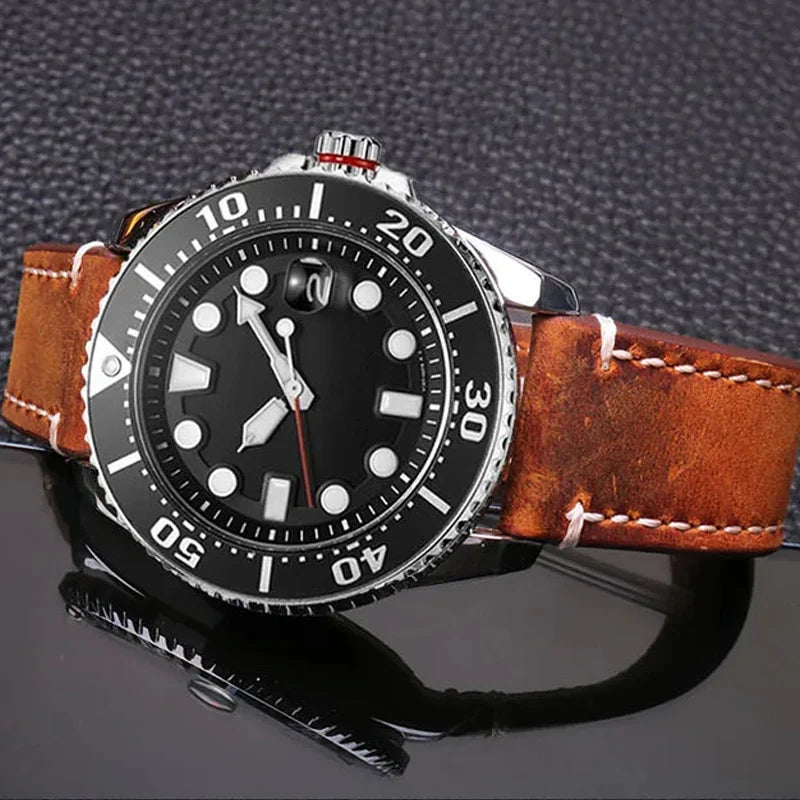 op Grain Genuine Leather Watch Band 20mm 22mm (Quick Release)