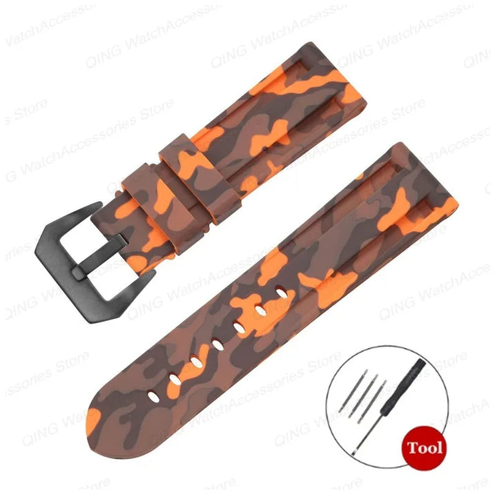 Panerai Silicone Watch Strap – 20–26mm, Waterproof Rubber Band