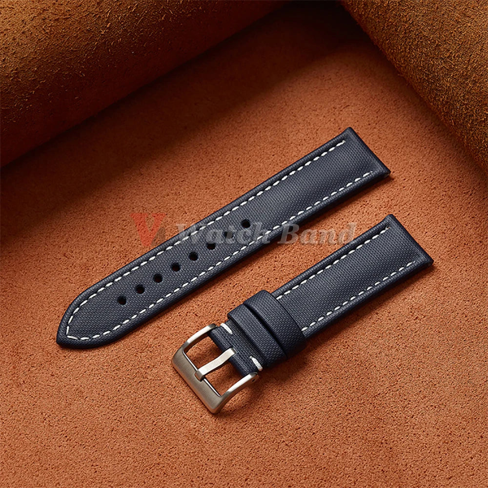 Genuine Sailcloth Watch Band Premium Sailcloth Strap 18mm 19mm 21mm Waterproof Nylon Quick Release Bracelet 20mm 22mm Wristbelt