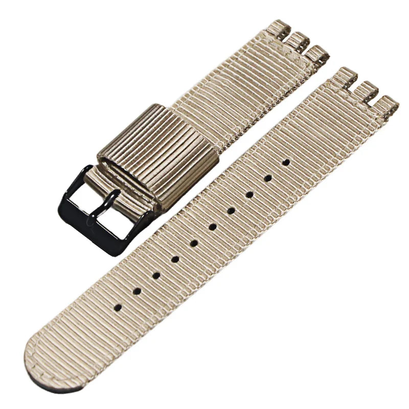 Nylon Canvas Watch Strap – 17/19/20mm for Swatch with Buckle