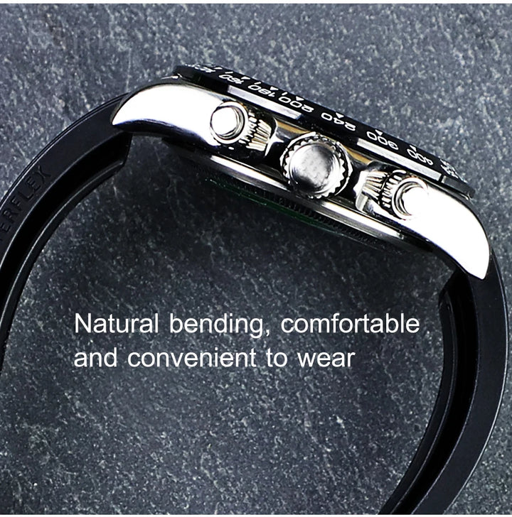 Flat Interface Silicone Watch Strap 20mm for Rolex Daytona & GMT 2