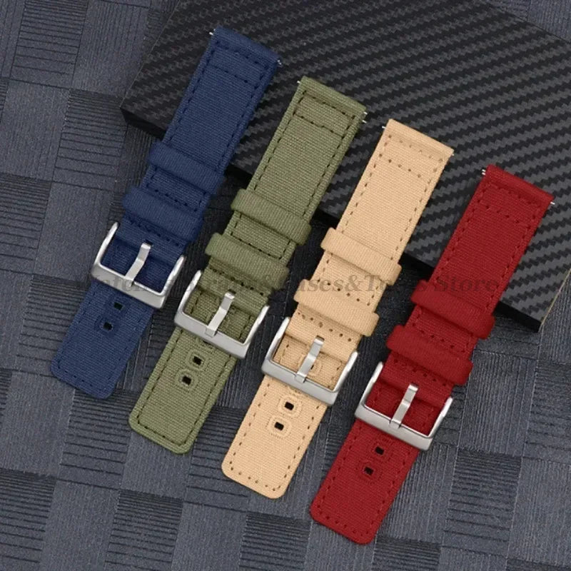 Braided Canvas Watch Strap 18–22mm