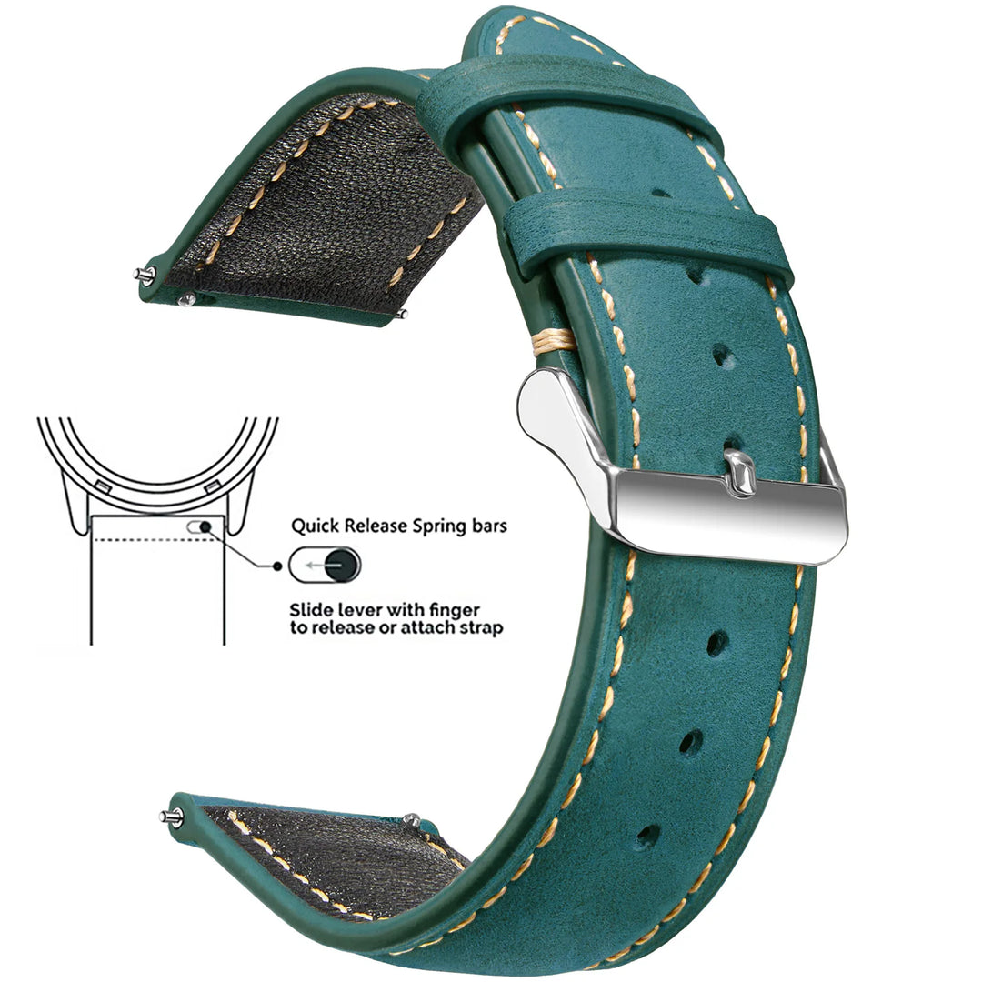 Wax Vintage Leather Watch Strap 14–24mm