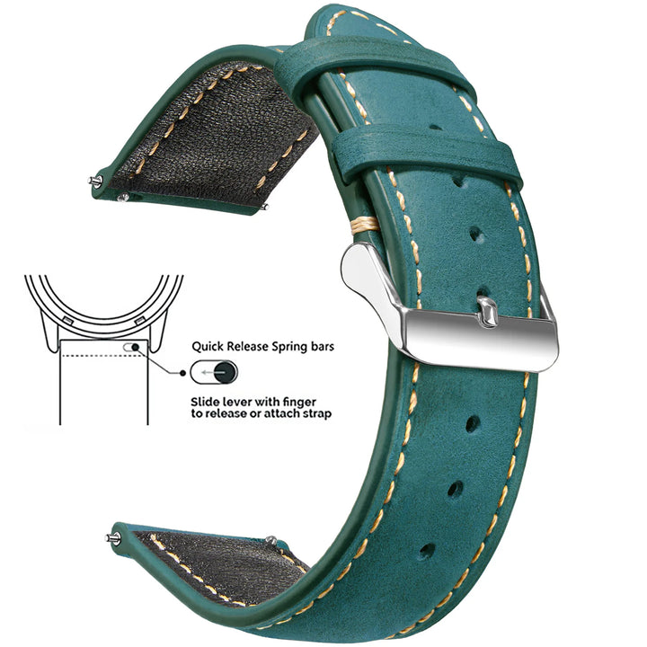 Wax Vintage Leather Watch Strap 14–24mm