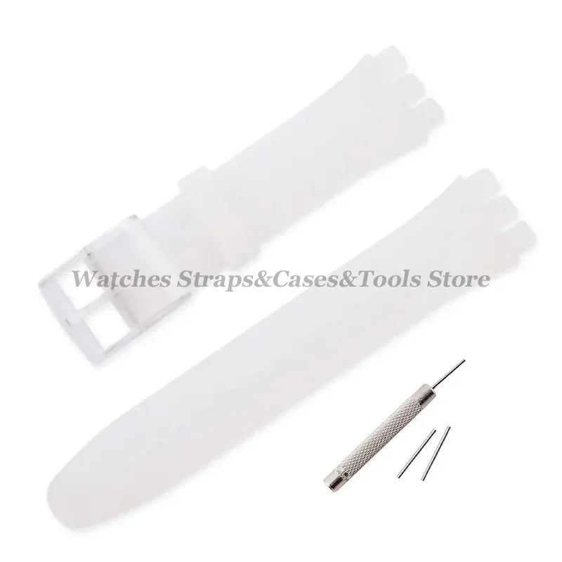 Soft Silicone Rubber Watch Band 16–20mm for Swatch (Sports Replacement)