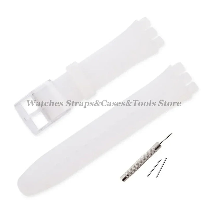 Soft Silicone Rubber Watch Band 16–20mm for Swatch (Sports Replacement)