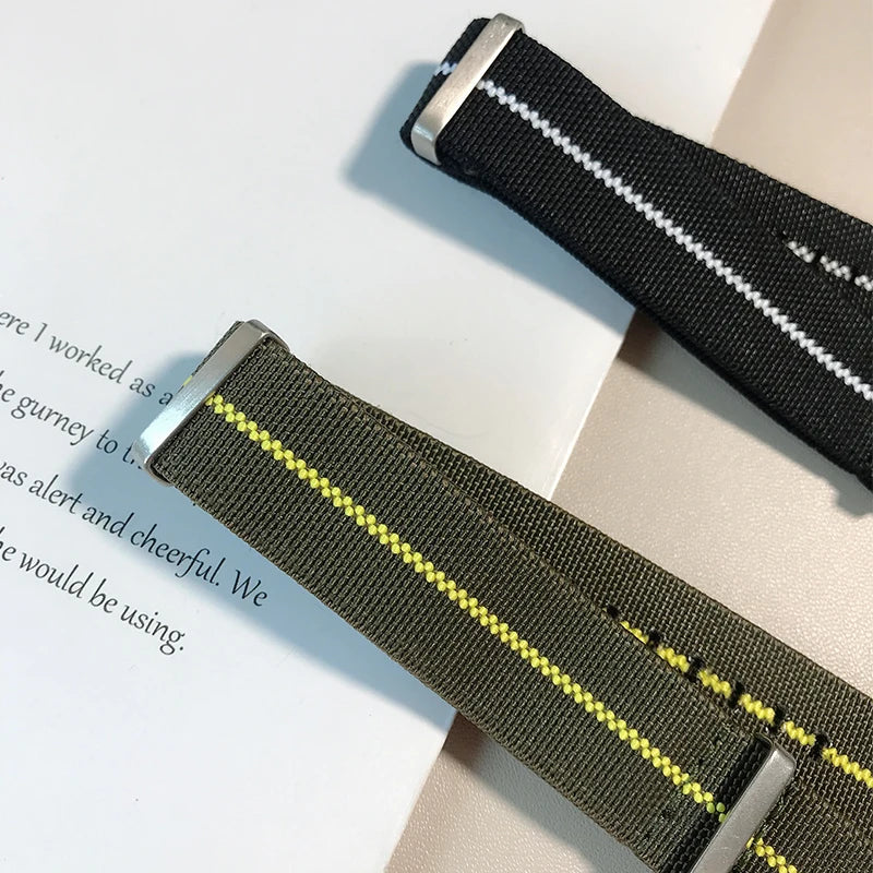 Trendy Nylon Military Watch Strap – 18/20/22mm Elastic French Troops Style