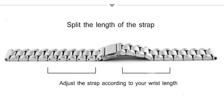 Black & White Steel Watch Band 20–24mm for Samsung Gear S3–S5 (46/42mm)