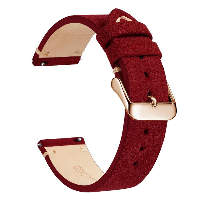 Genuine Leather Quick-Release Watch Strap 14–22mm