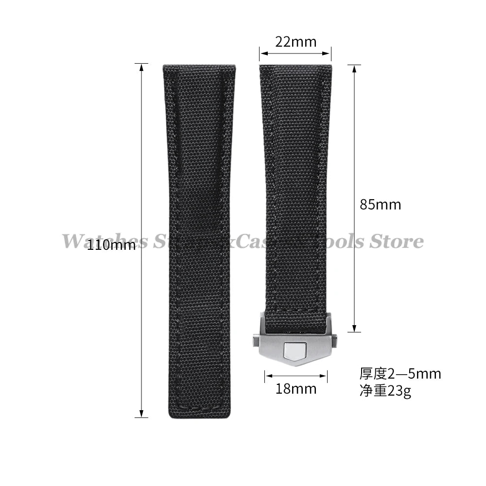 Canvas Nylon Strap (20–22mm) – Folding Buckle Sport