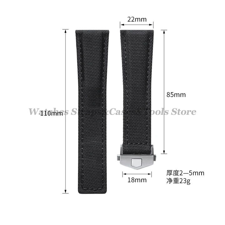 Canvas Nylon Strap (20–22mm) – Folding Buckle Sport