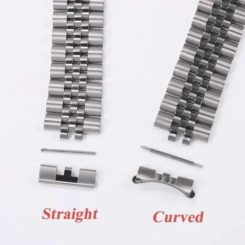 Curved Flat End Stainless Steel Link Adapter 18–22mm for Seiko SKX007/009